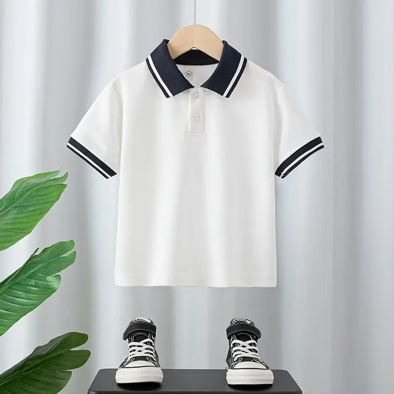 White Polo T-Shirt for Boys Girls School Uniforms - Image 4