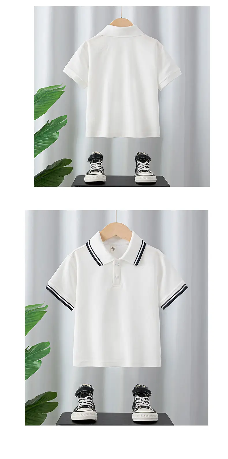 White Polo T-Shirt for Boys Girls School Uniforms — feature 11