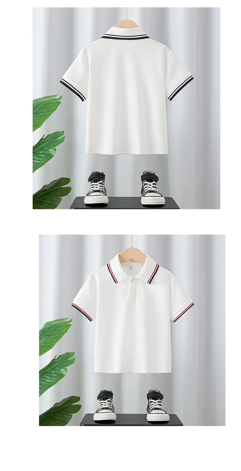 White Polo T-Shirt for Boys Girls School Uniforms — feature 12