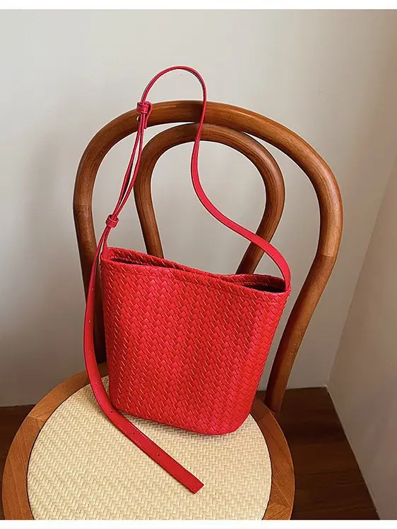White Woven Crossbody Bag for Women Summer Commute