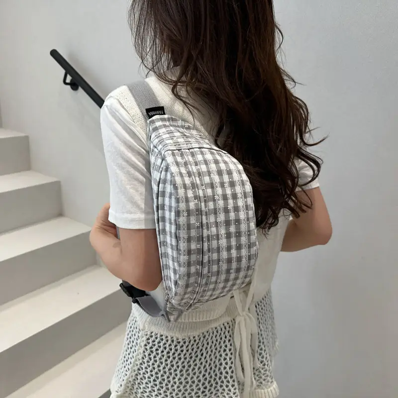 2025 Plaid Shoulder Bag Korean Style Casual Sports Crossbody - Image 4