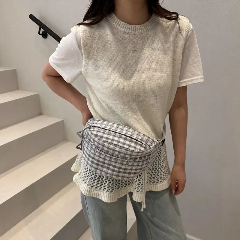 2025 Plaid Shoulder Bag Korean Style Casual Sports Crossbody - Image 5