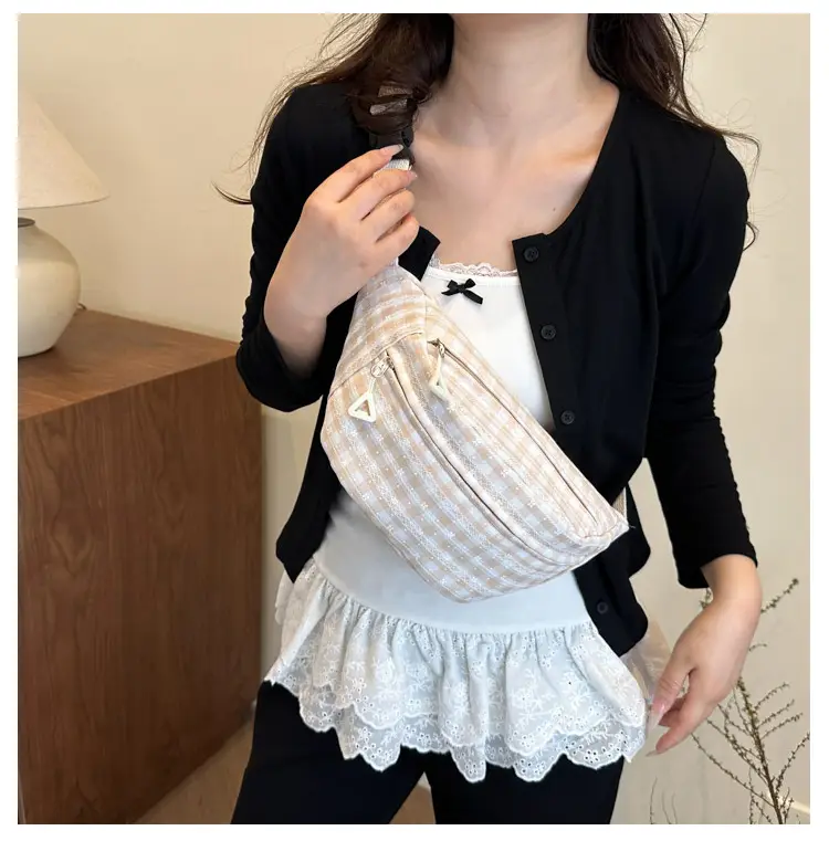 2025 Plaid Shoulder Bag Korean Style Casual Sports Crossbody — feature 11