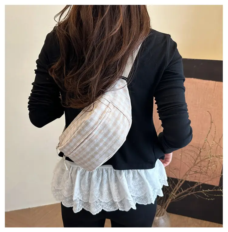 2025 Plaid Shoulder Bag Korean Style Casual Sports Crossbody — feature 9
