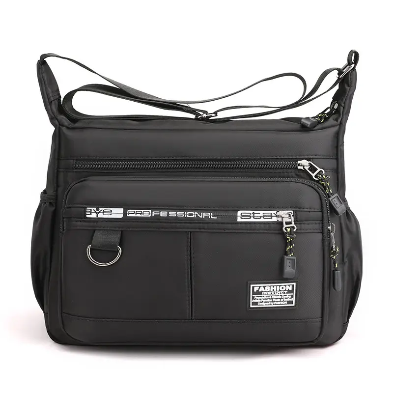 Men's Green Oxford Crossbody Bag Large Multi-Compartment Waterproof - Image 2