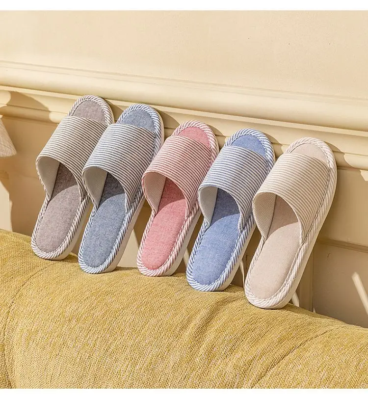 Linen Slippers for Men and Women in Summer for Couples Home Use Indoor Non-Slip Thick-Soled Cotton and Linen Home Four-Season Linen Slippers — feature 13