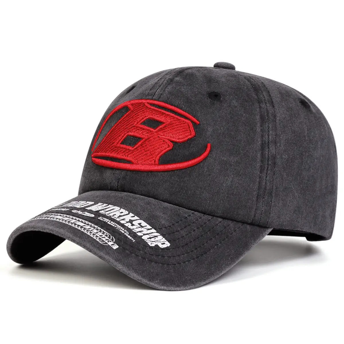 Women's Red Letter Baseball Cap with Face-Slimming Design — feature 1
