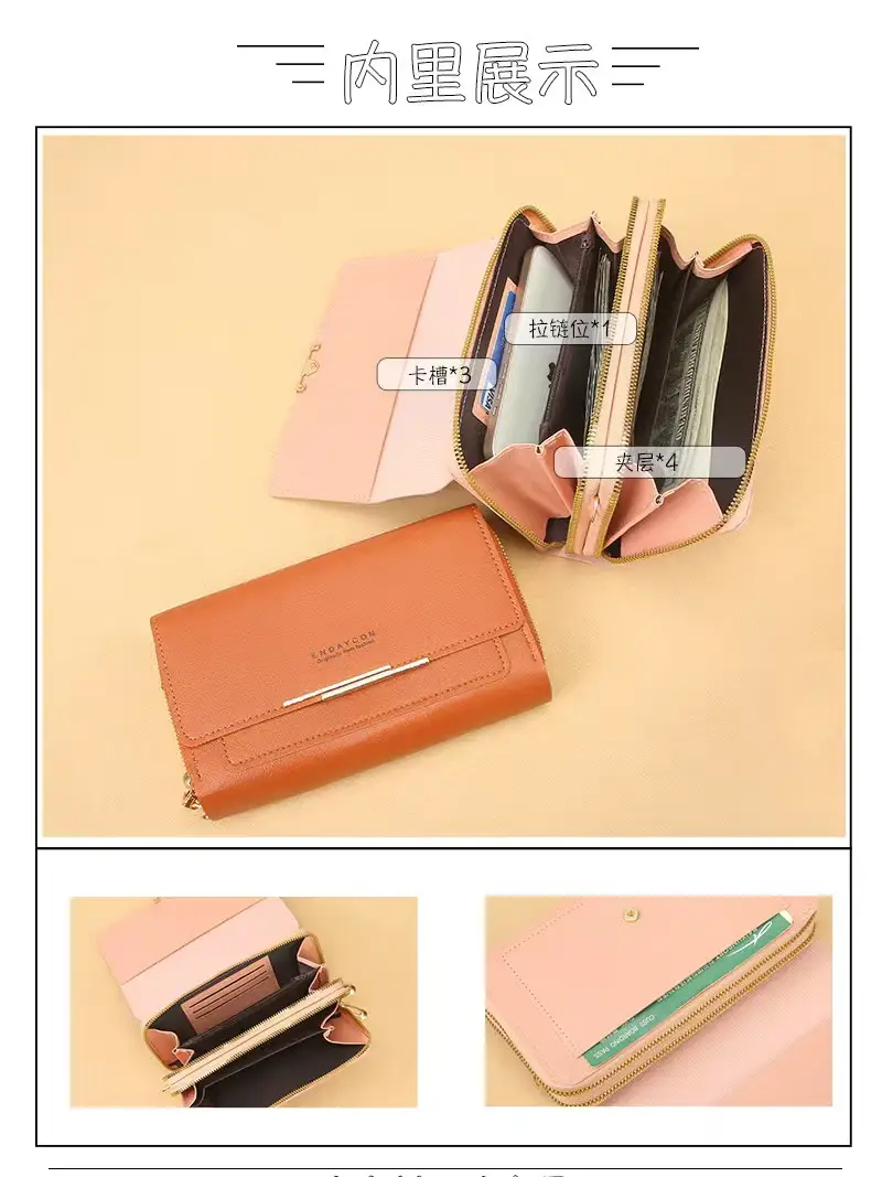 Red Women's Shoulder Crossbody Wallet Bag with Chain Strap — feature 10
