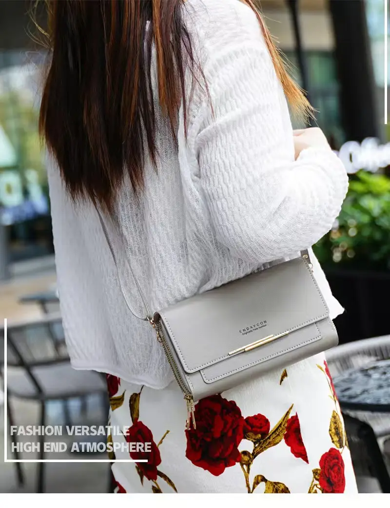 Red Women's Shoulder Crossbody Wallet Bag with Chain Strap — feature 2