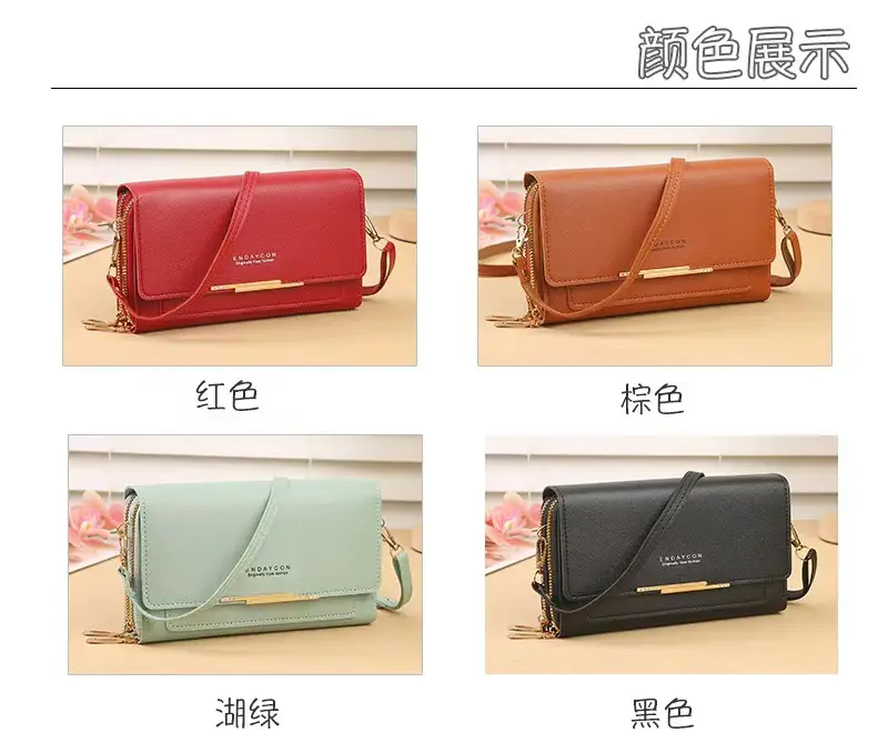 Red Women's Shoulder Crossbody Wallet Bag with Chain Strap — feature 4