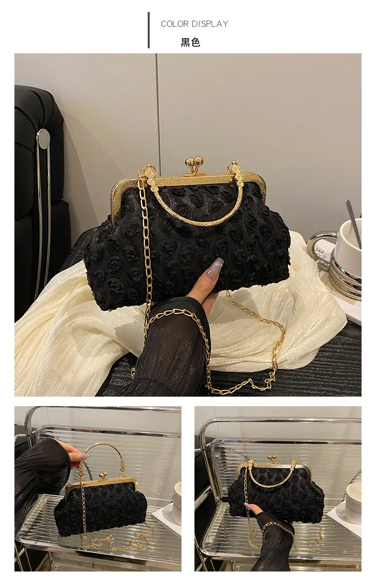 Purple Textured Chain Shell Bag for Women — feature 29
