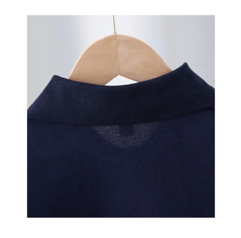 Men Polo Shirt Star Embroidered Navy Blue — feature 6