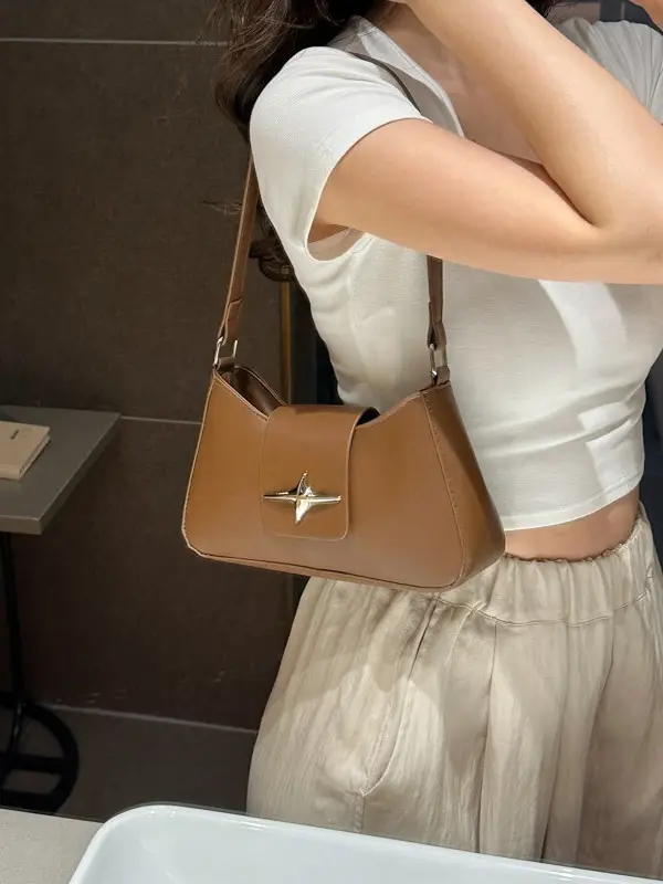 Brown Leather Armpit Bag for Women 2025 - Image 7