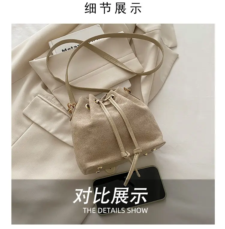 Beige Drawstring Shoulder Bag for Women 2025 — feature 4