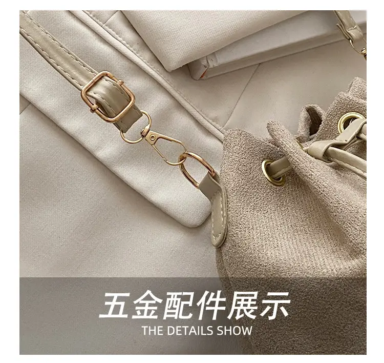 Beige Drawstring Shoulder Bag for Women 2025 — feature 5