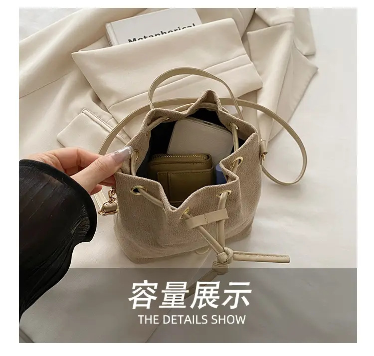 Beige Drawstring Shoulder Bag for Women 2025 — feature 9