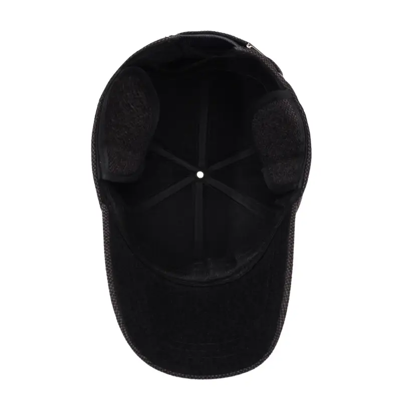 Men Woolen Winter Cap Black Ear Protection - Image 6