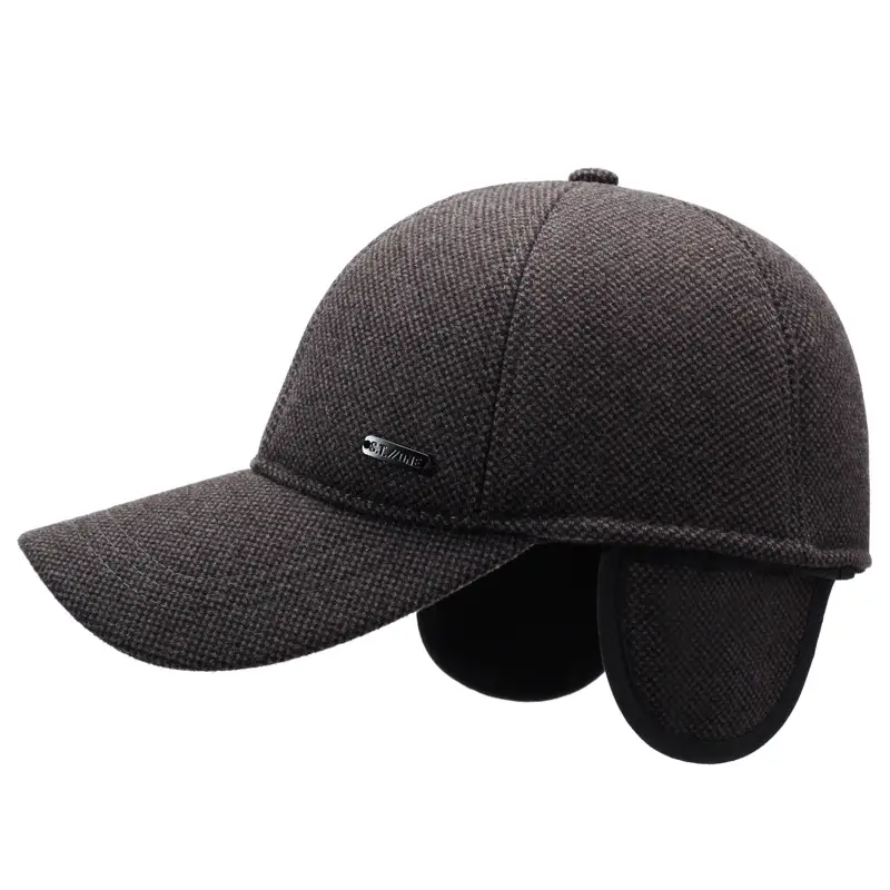 Men Woolen Winter Cap Black Ear Protection - Image 7