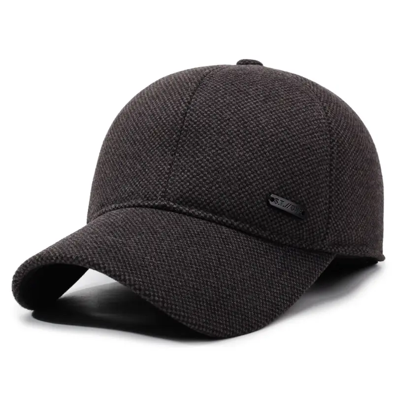 Men Woolen Winter Cap Black Ear Protection - Image 2