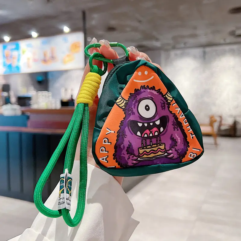Cute Mini Bag Mushroom Coin Purse Headphone Bag Portable Hook Storage Coin Small School Bag Mobile Phone Pendant Short Rope