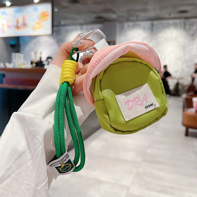 Cute Mini Bag Mushroom Coin Purse Headphone Bag Portable Hook Storage Coin Small School Bag Mobile Phone Pendant Short Rope — feature 5