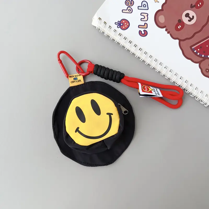 Cute Mini Bag Mushroom Coin Purse Headphone Bag Portable Hook Storage Coin Small School Bag Mobile Phone Pendant Short Rope