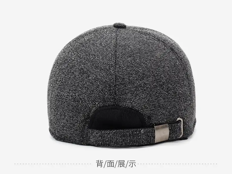Elderly Men Grey Beanie Cap with Ear Protection — feature 11