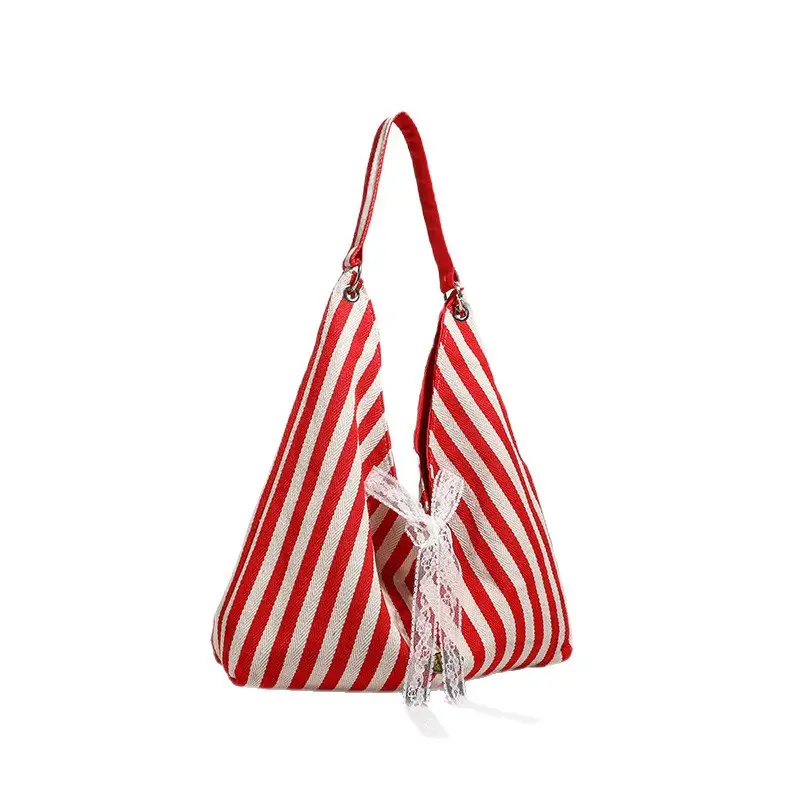 Red Striped Women's Shoulder Bag 2026 New Korean Style - Image 5
