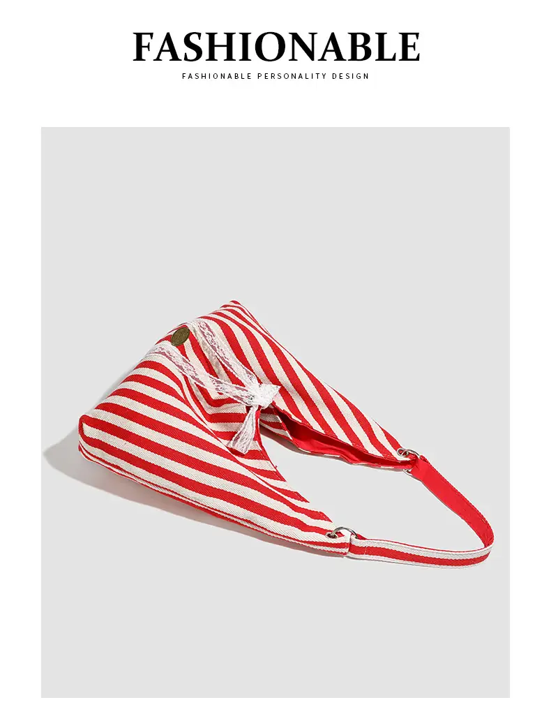 Red Striped Women's Shoulder Bag 2026 New Korean Style — feature 16