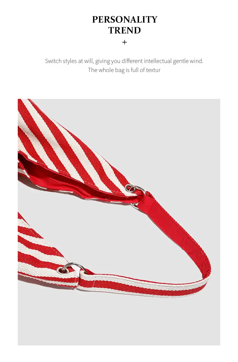 Red Striped Women's Shoulder Bag 2026 New Korean Style — feature 22