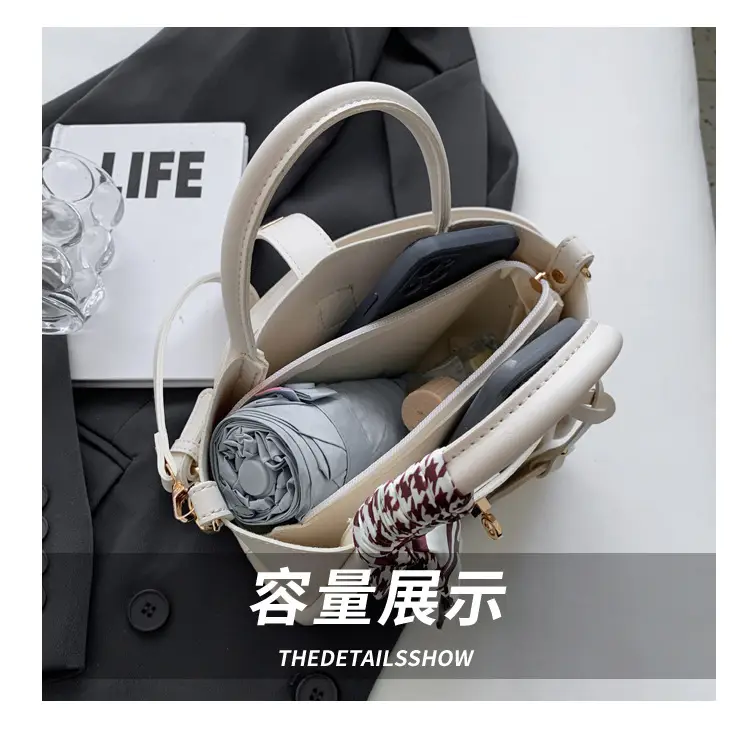 Stylish Cream Textured Shoulder Bag for Women — feature 7