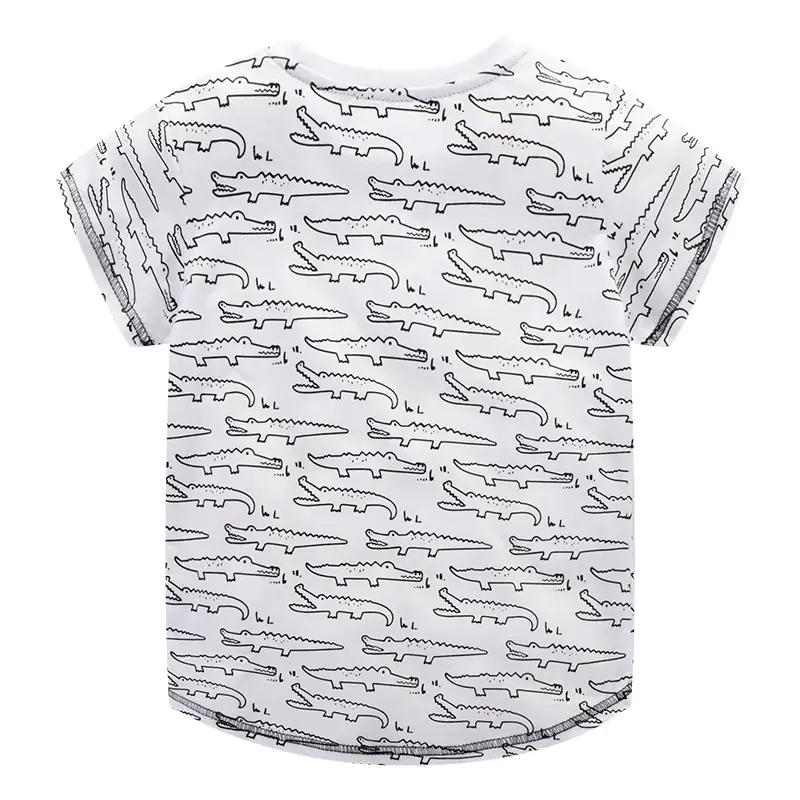 Kids Cartoon Print Knitted T-Shirt Boys Summer