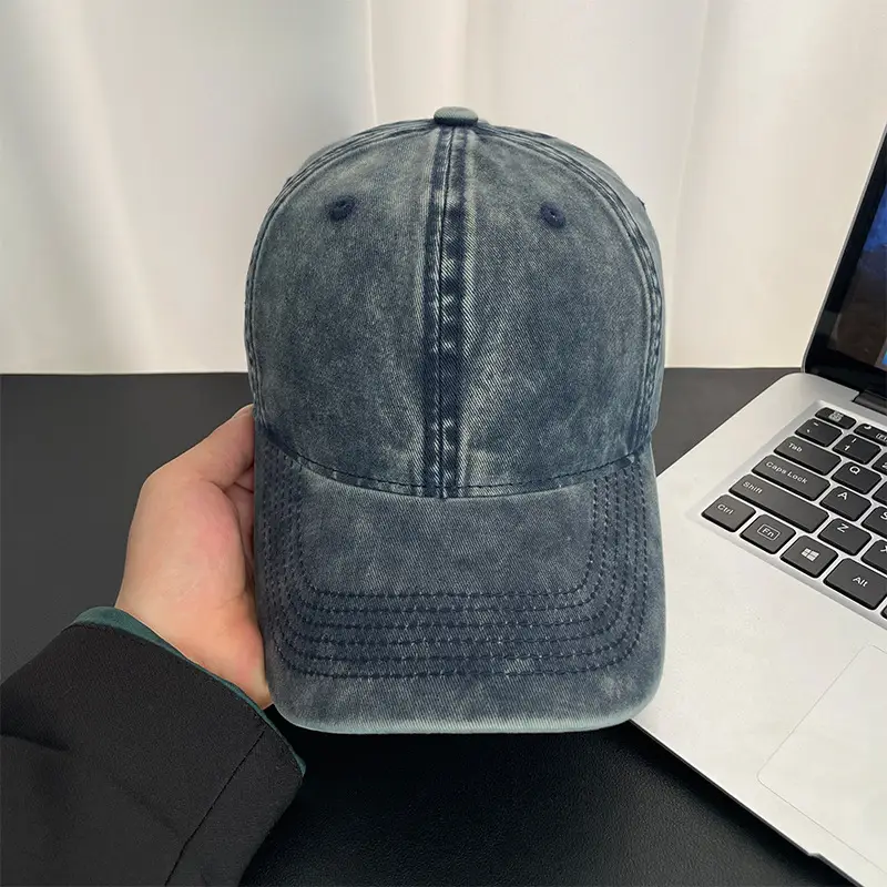 Women's Black Washed Baseball Cap 44x60cm - Image 12