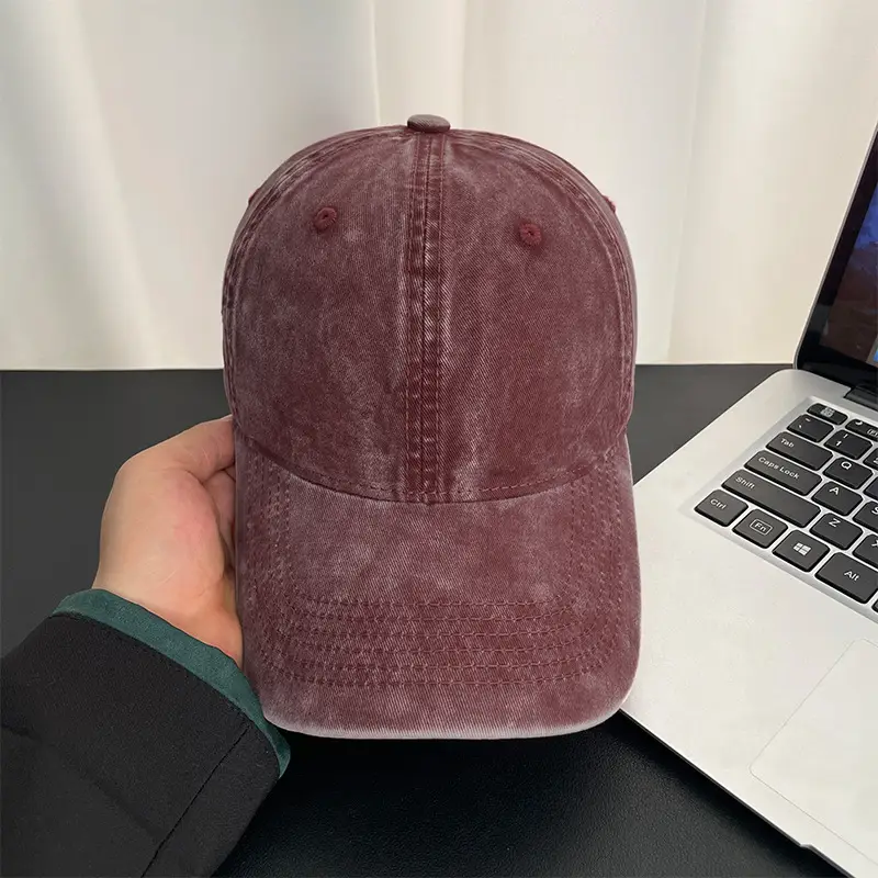 Women's Black Washed Baseball Cap 44x60cm - Image 3