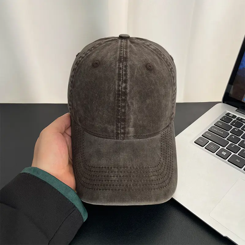 Women's Black Washed Baseball Cap 44x60cm - Image 5