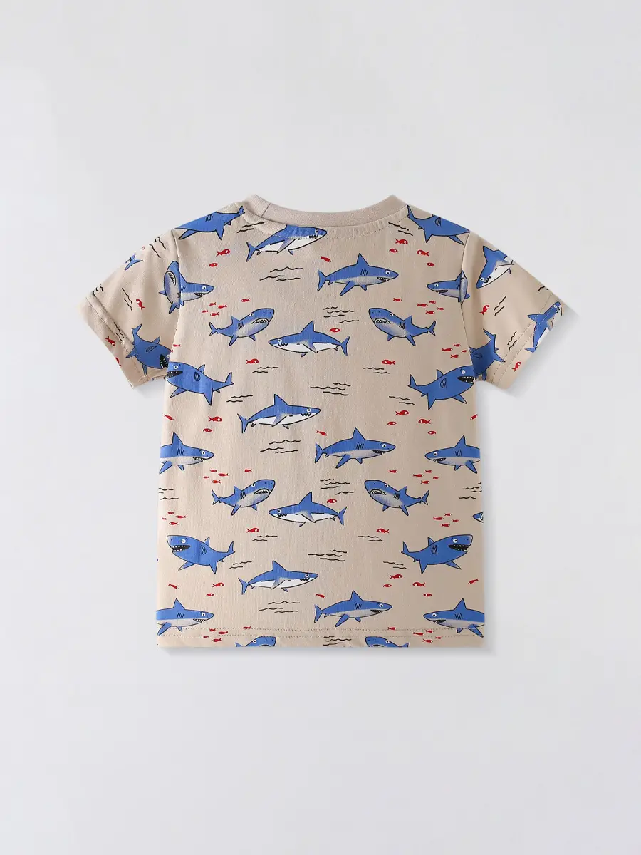 Forest Kingdom Kids T-Shirt Blue Dolphin Print - Image 3