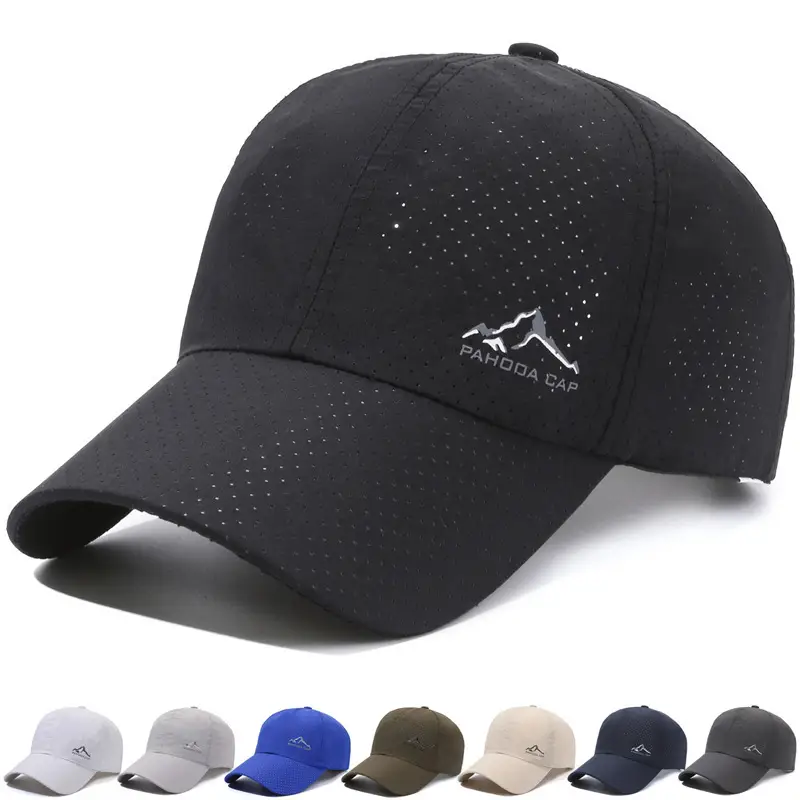 Black Quick-Dry Sports Running Cap Sun Protection - Image 8
