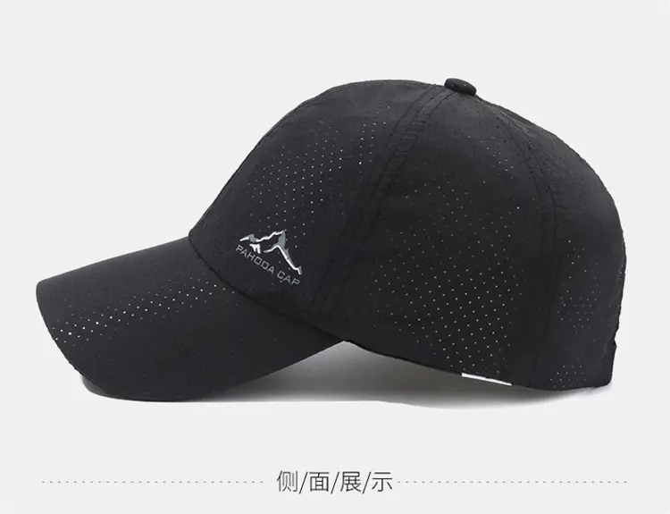 Black Quick-Dry Sports Running Cap Sun Protection — feature 9