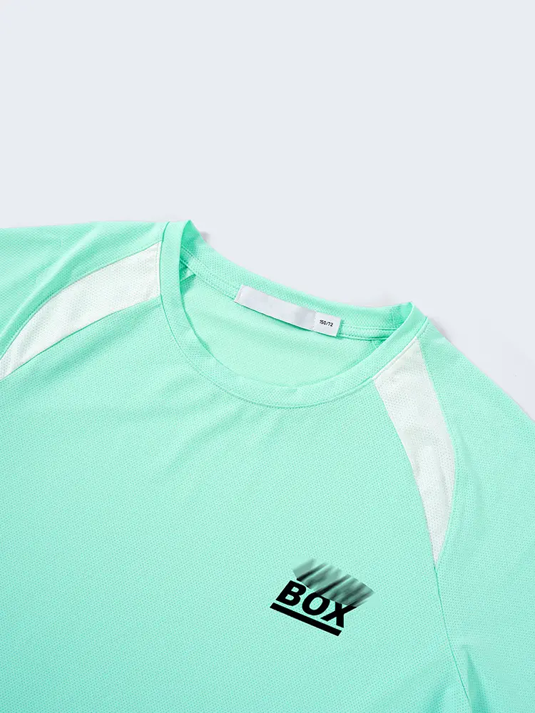 Kids Cotton T-Shirt Mint Green Quick-Dry Sporty Design - Image 8
