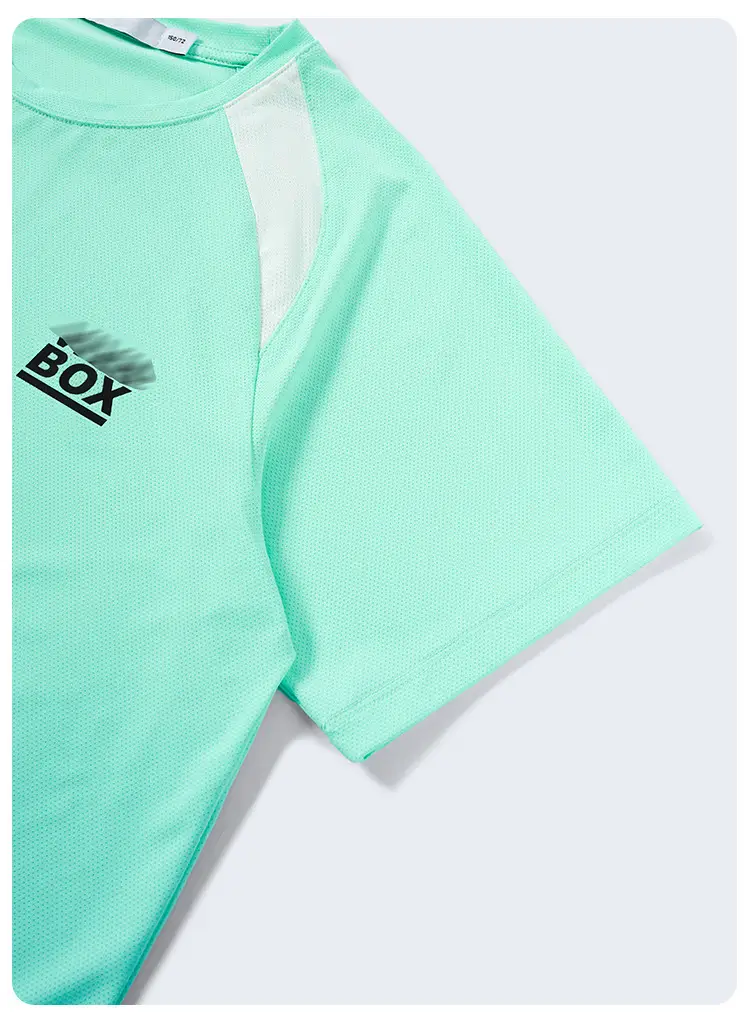 Kids Cotton T-Shirt Mint Green Quick-Dry Sporty Design — feature 13