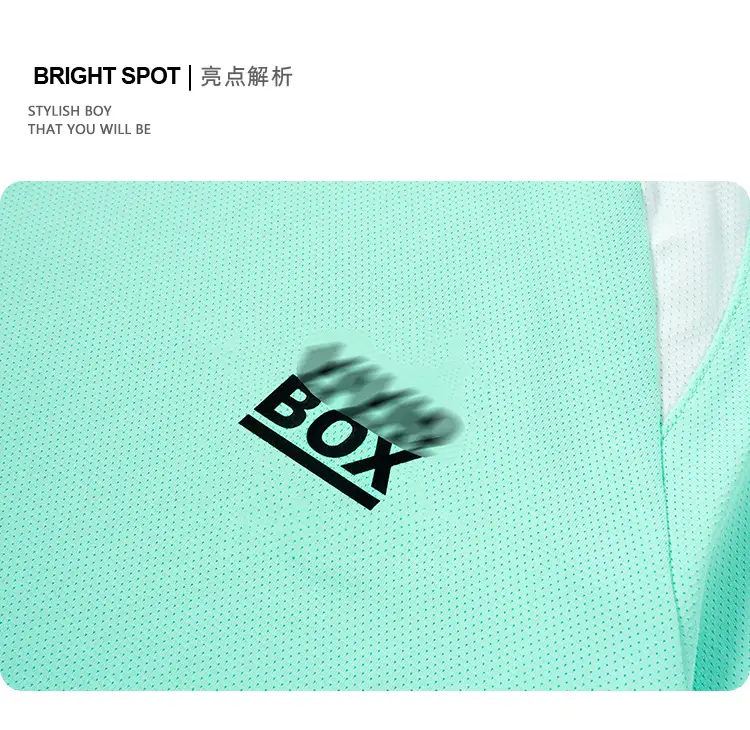 Kids Cotton T-Shirt Mint Green Quick-Dry Sporty Design — feature 4