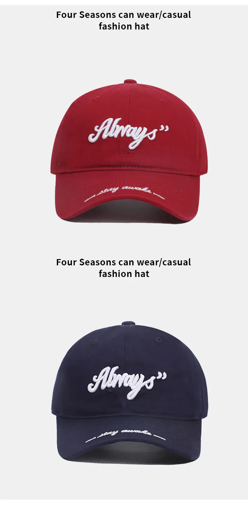 Korean Style Embroidered Baseball Cap Beige — feature 12