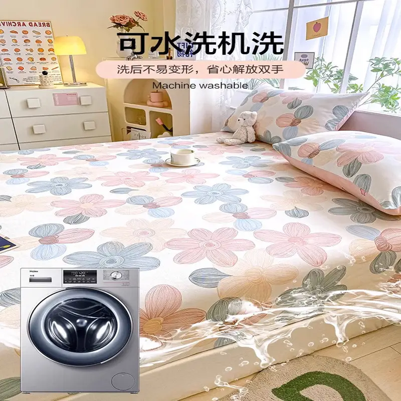 2026 New Model Pure Cotton Fitted Sheet Single Piece Summer Mattress Protector Cover Non-Slip Dustproof Cover Bed Cover Sheet