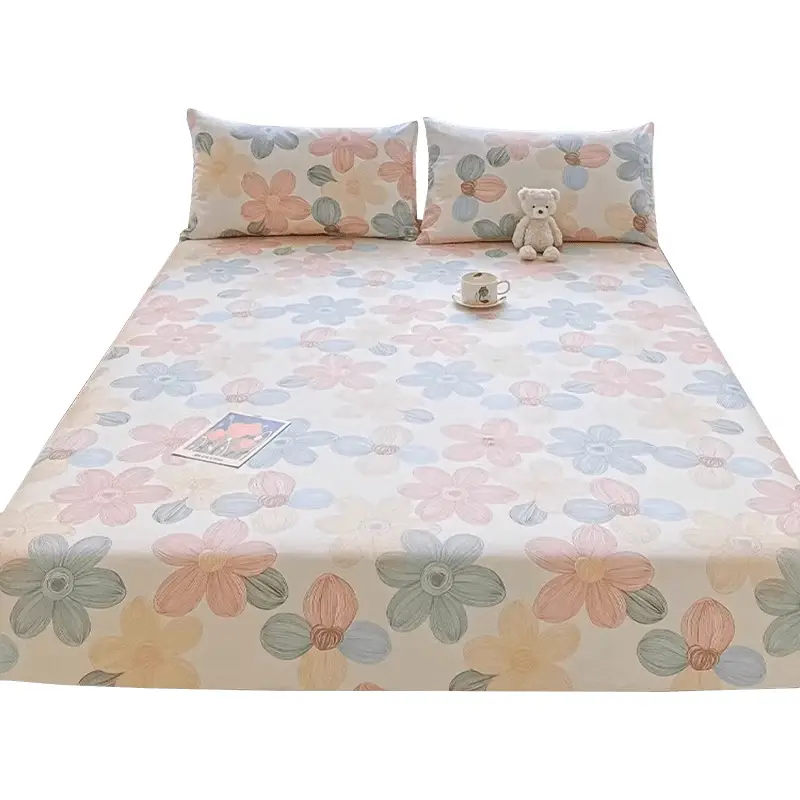 2026 New Model Pure Cotton Fitted Sheet Single Piece Summer Mattress Protector Cover Non-Slip Dustproof Cover Bed Cover Sheet
