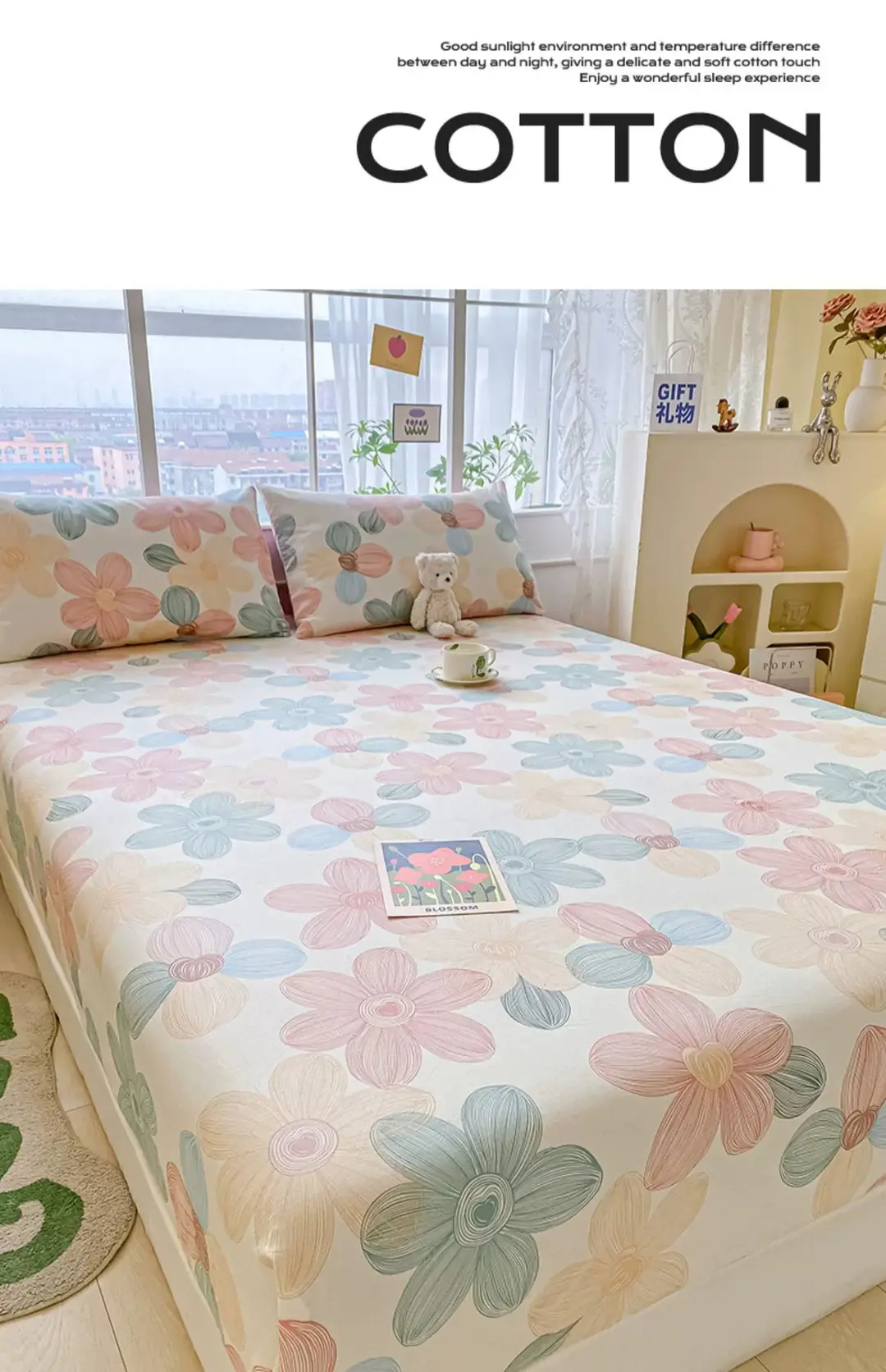 2026 New Model Pure Cotton Fitted Sheet Single Piece Summer Mattress Protector Cover Non-Slip Dustproof Cover Bed Cover Sheet — feature 10