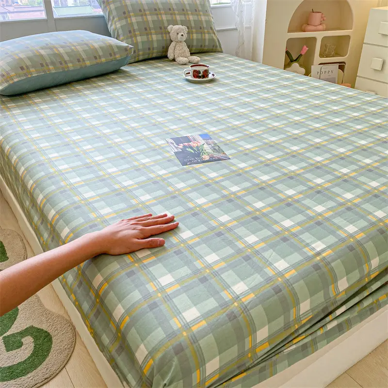 2026 New Model Pure Cotton Fitted Sheet Single Piece Summer Mattress Protector Cover Non-Slip Dustproof Cover Bed Cover Sheet