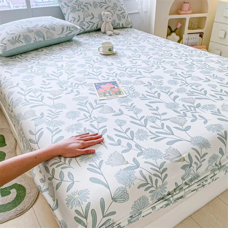 2026 New Model Pure Cotton Fitted Sheet Single Piece Summer Mattress Protector Cover Non-Slip Dustproof Cover Bed Cover Sheet