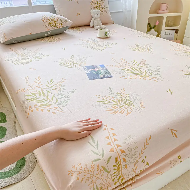 2026 New Model Pure Cotton Fitted Sheet Single Piece Summer Mattress Protector Cover Non-Slip Dustproof Cover Bed Cover Sheet