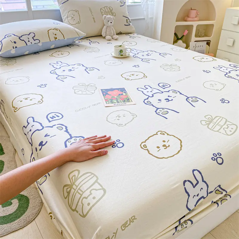 2026 New Model Pure Cotton Fitted Sheet Single Piece Summer Mattress Protector Cover Non-Slip Dustproof Cover Bed Cover Sheet