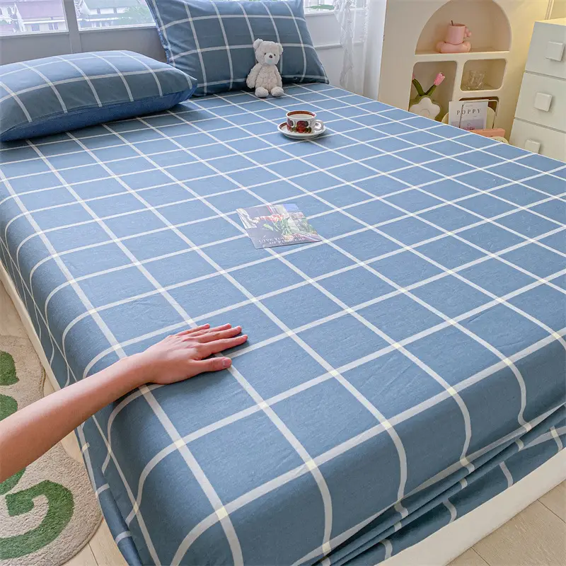 2026 New Model Pure Cotton Fitted Sheet Single Piece Summer Mattress Protector Cover Non-Slip Dustproof Cover Bed Cover Sheet